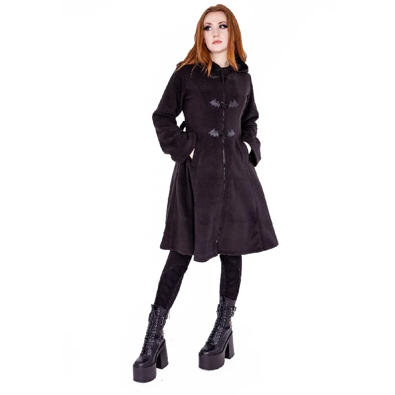 MAKENA COAT - BLACK Lapel Coat Peter Pan Collar Coat Cowl Neck Coat