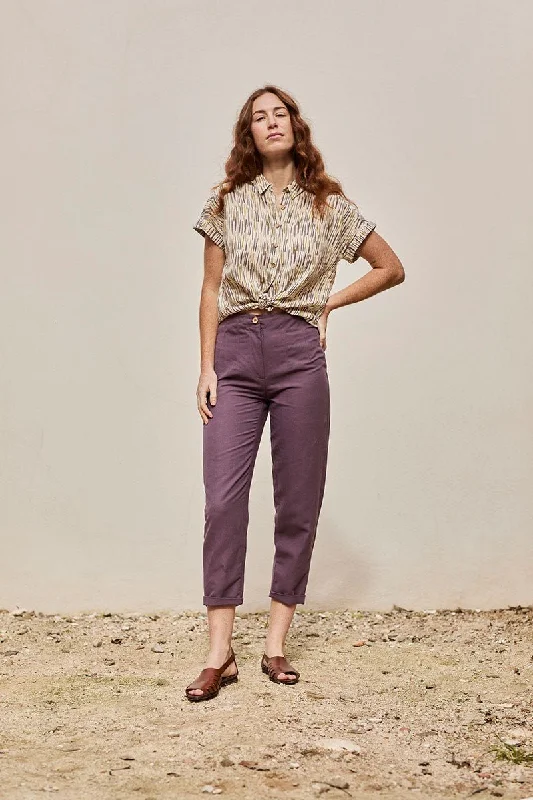 Faren Linen Trousers Purple Trousers Custom Made