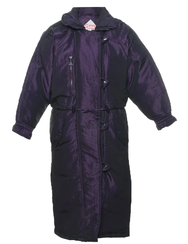 Purple Coat - L Denim Leather Suede