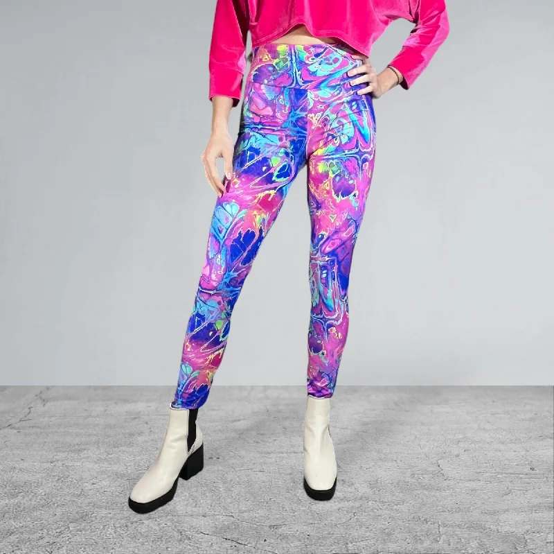 Rainbow Vapor High Waist Leggings Pants Fashionable Sports Leggings