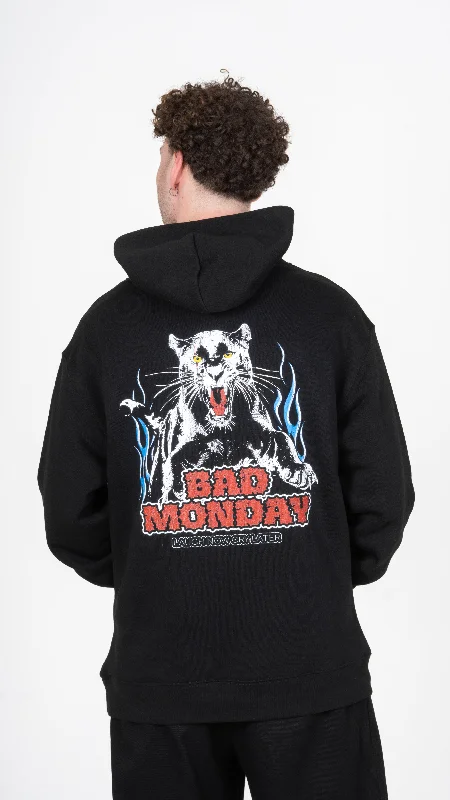 Oversized Panther Flame Hoodie Hoodie with Thumb Holes Functional Cozy