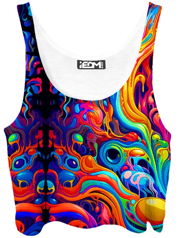 Kandi Swirl Crop Top Elasticated Padded Insulated