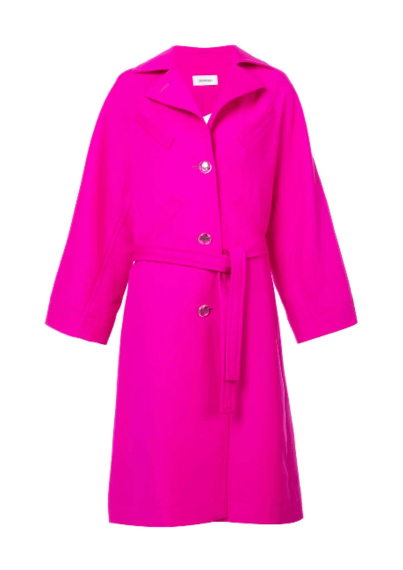 FUCHSIA WOOLEN TRENCH COAT Houndstooth Coat Plaid Coat Tartan Coat
