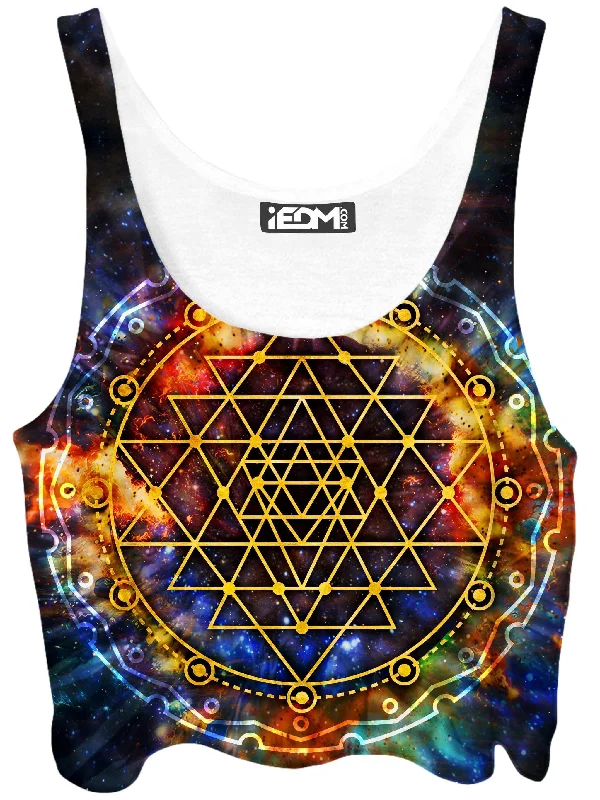 Yantra Mandala Crop Top Fleece Nylon Spandex