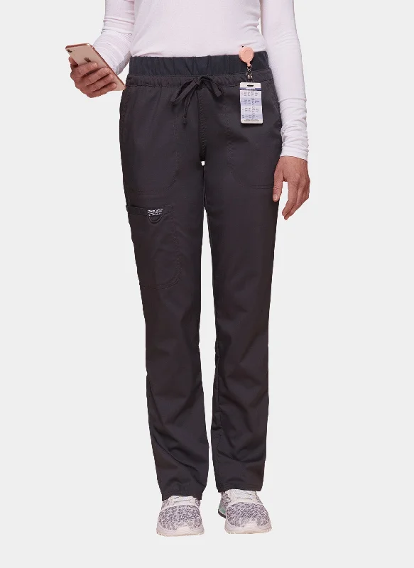 Cherokee WW Revolution Mid Rise Tapered Leg Drawstring Scrub Trousers WWE105 - Pewter Trousers Satin Smooth Cherokee WW Revolution Mid Rise Tapered Leg Drawstring Scrub Trousers WWE105 - Pewter Trousers Satin Smooth