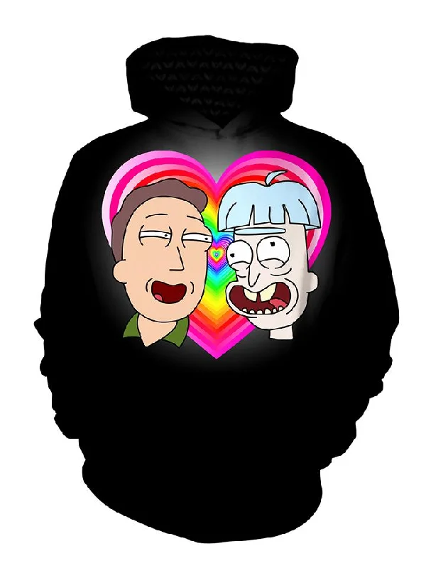 Jerry+Doofus Rick Stringless Pullover Hoodie Hoodie with Fur Luxurious Winter