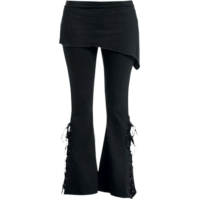 URBAN FASHION - 2in1 Boot-Cut Leggings with Micro Slant Skirt Fashionable Ribbed Knit Leggings URBAN FASHION - 2in1 Boot-Cut Leggings with Micro Slant Skirt Fashionable Ribbed Knit Leggings