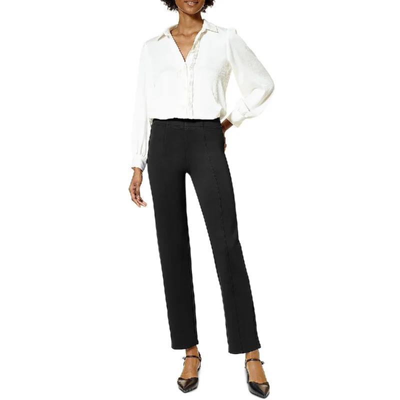 Hue Womens Ponte Pull on Leggings Elegant Stretchy Faux Leather Leggings