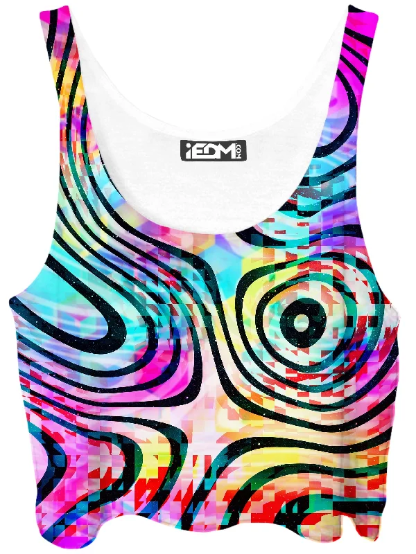 Psytrance Crop Top Hooded Caped Shawl Collar