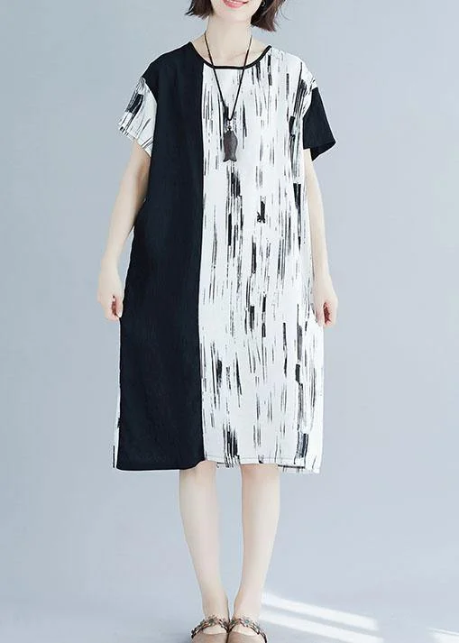 Chic white patchwork linen quilting clothes o neck Midi summer Dress Comfortable Wrap Midi Dress Chic white patchwork linen quilting clothes o neck Midi summer Dress Comfortable Wrap Midi Dress