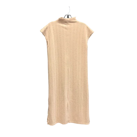 Beige Dress Casual Midi Boohoo Boutique, Size S Stylish Button-Up Midi Dress