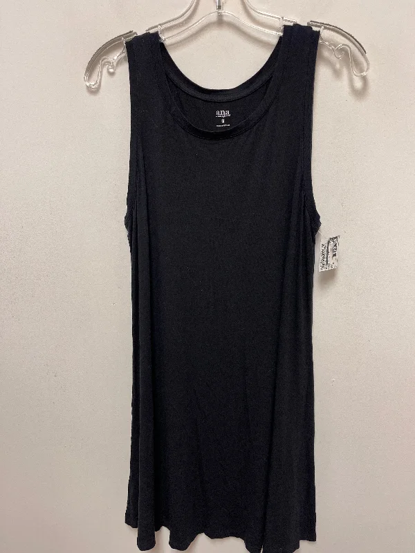 Black Dress Casual Midi Ana, Size M Fashionable Wide Leg Midi Dress
