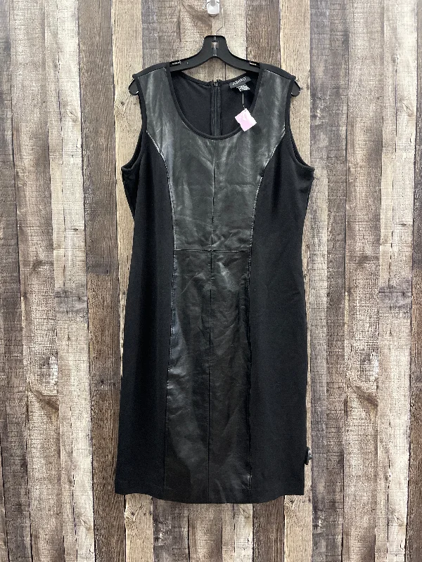 Black Dress Casual Midi Cme, Size L Comfortable Geometric Print Midi Dress