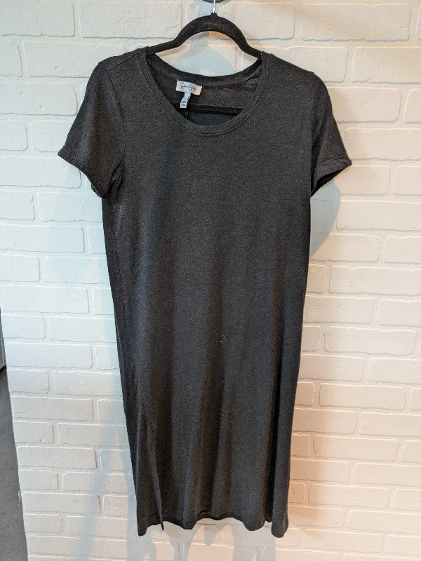 Black Dress Casual Midi Jessica Simpson, Size M Trendy Ruffled Sleeve Midi Dress