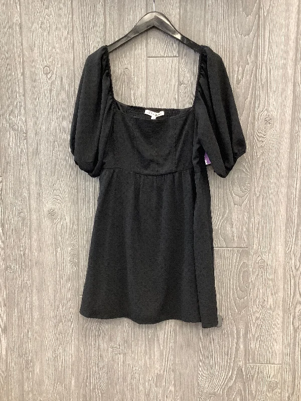 Black Dress Casual Midi Lola, Size L Fashionable Pleated Midi Dress