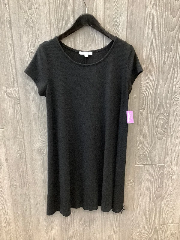 Black Dress Casual Midi She + Sky, Size L Comfortable Draped Midi Dress