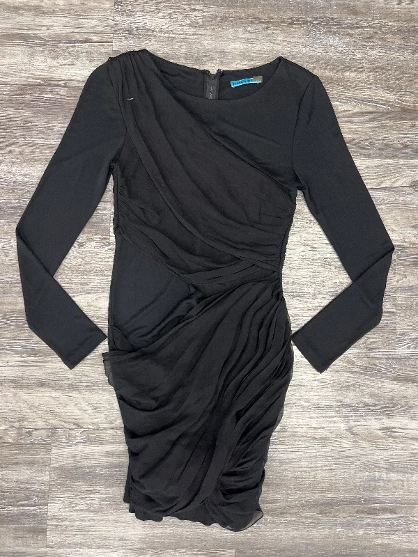 Black Dress Party Midi Alice + Olivia, Size 6 Trendy Off-Shoulder Ruffle Midi Dress