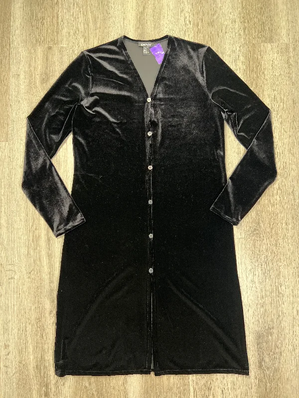 Black Dress Party Midi Dkny, Size S Trendy Ruched Side Midi Dress