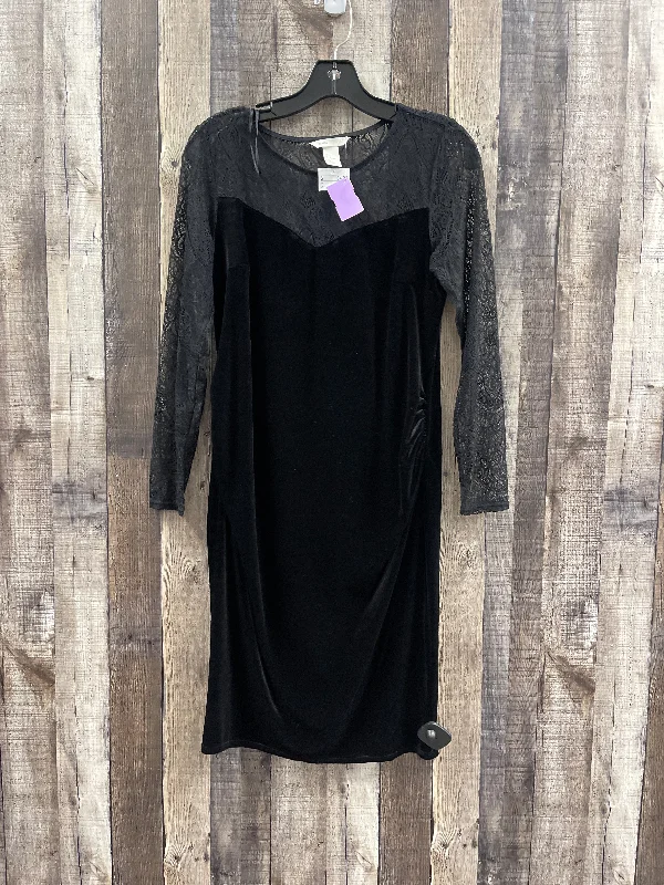 Black Dress Party Midi H&m, Size M Comfortable Ribbed Midi Dress