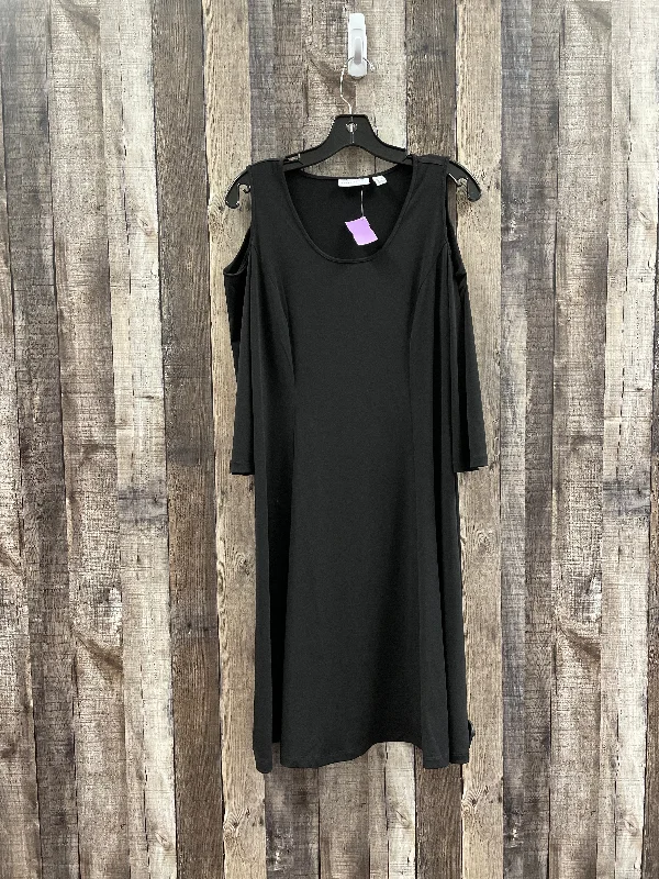 Black Dress Party Midi Susan Graver, Size M Elegant Satin Slip Midi Dress