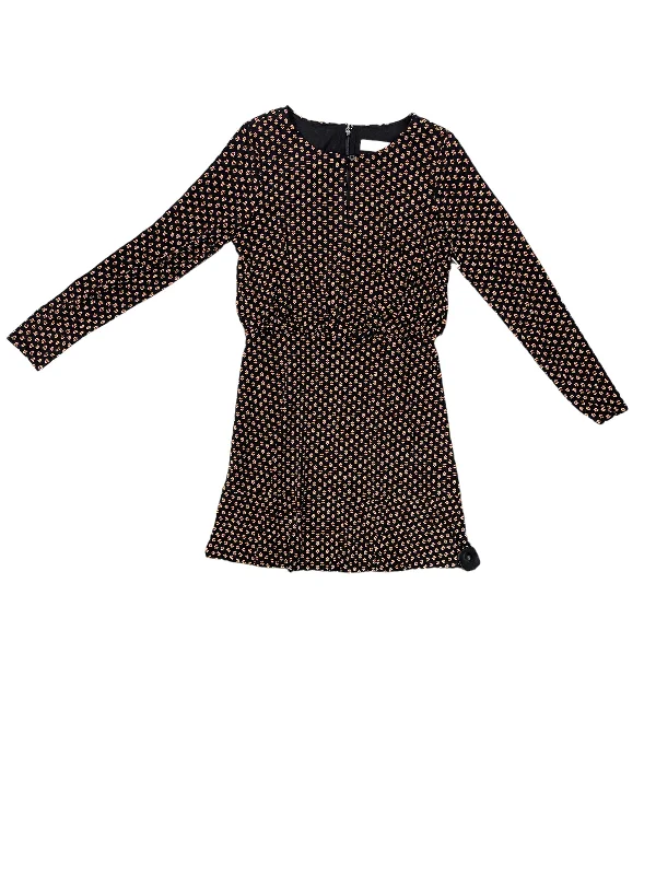 Black & Pink Dress Casual Midi Loft, Size 4 Trendy Mock Neck Midi Dress
