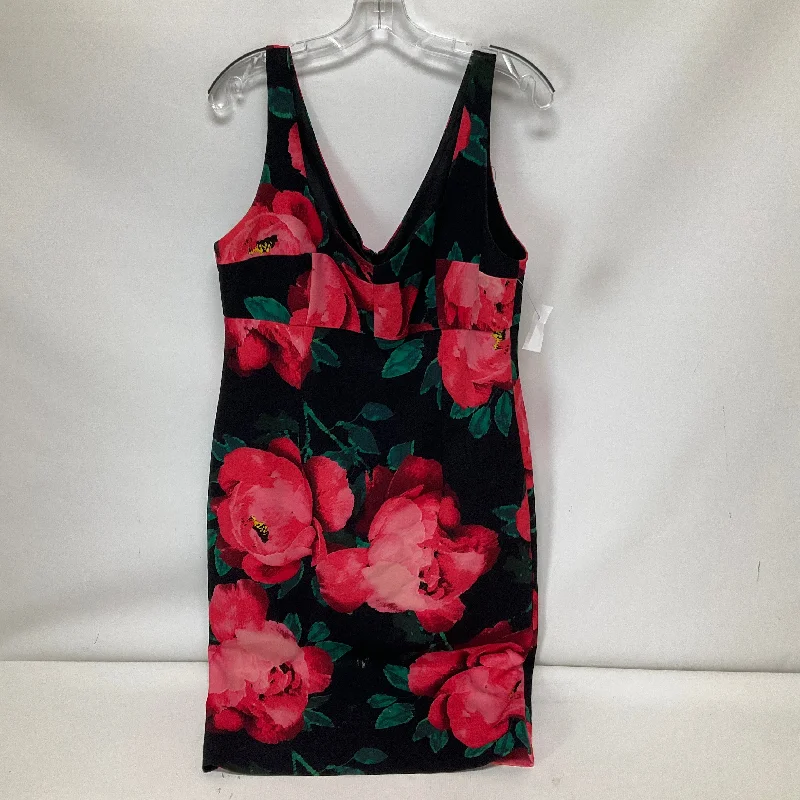 Black & Pink Dress Casual Midi Trina By Trina Turk, Size 12 Fashionable High-Low Midi Dress