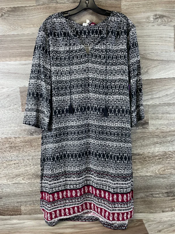 Black & White Dress Casual Midi Beachlunchlounge, Size M Comfortable Knitwear Midi Dress Black & White Dress Casual Midi Beachlunchlounge, Size M Comfortable Knitwear Midi Dress