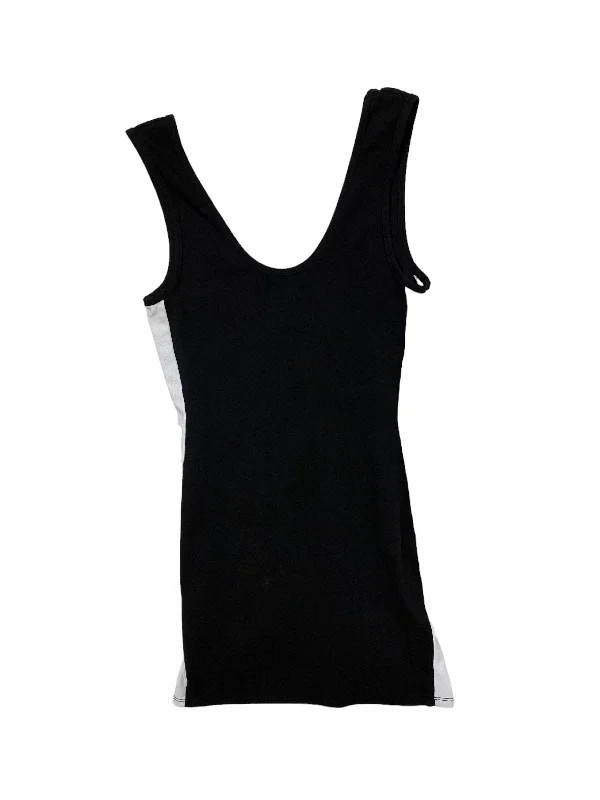 Black & White Dress Casual Midi Bobi, Size M Elegant Sleeveless Midi Dress