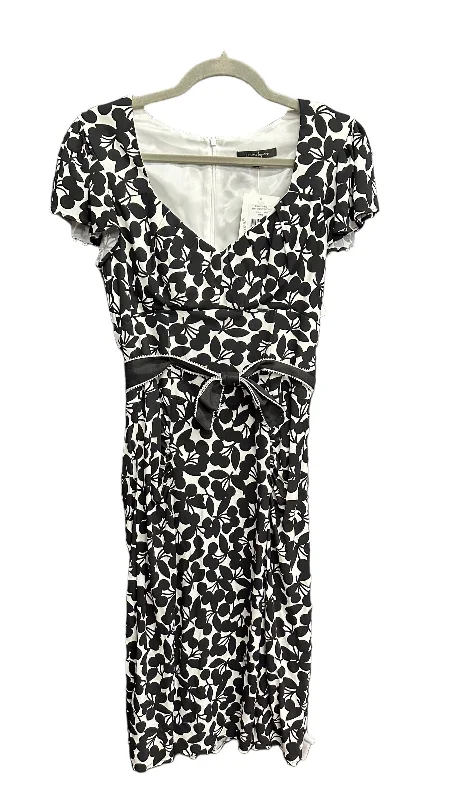 Black & White Dress Casual Midi Nanette Lepore, Size S Elegant Floral Skirt Midi Dress Black & White Dress Casual Midi Nanette Lepore, Size S Elegant Floral Skirt Midi Dress