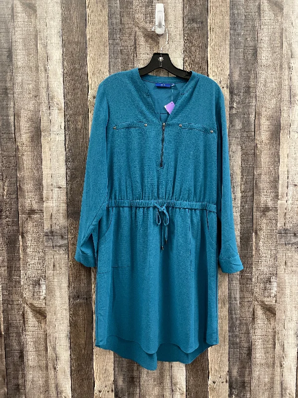 Blue Dress Casual Midi Apt 9, Size L Comfortable Lace-Up Midi Dress