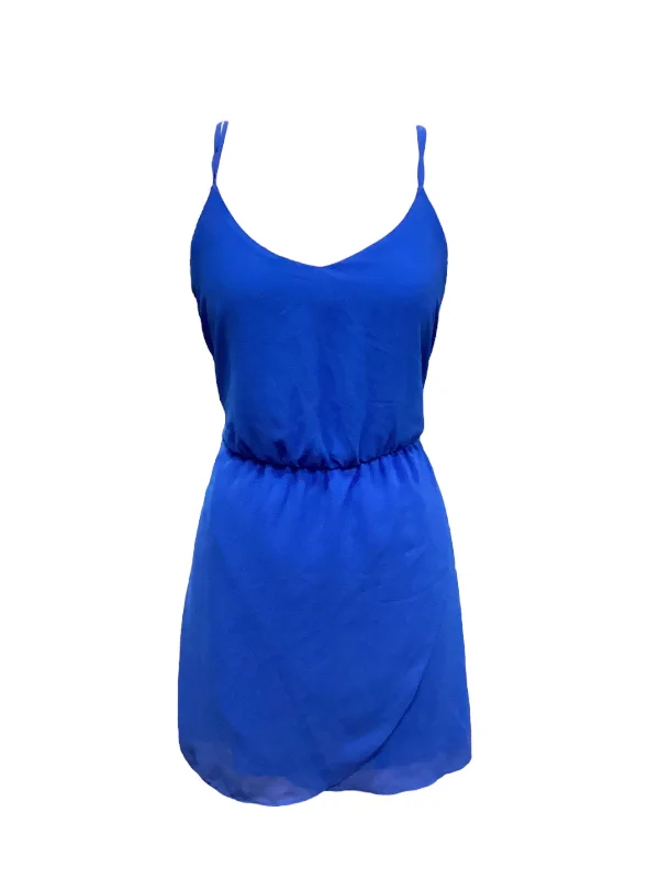 Blue Dress Casual Midi Bcx, Size L Trendy Square Neck Midi Dress