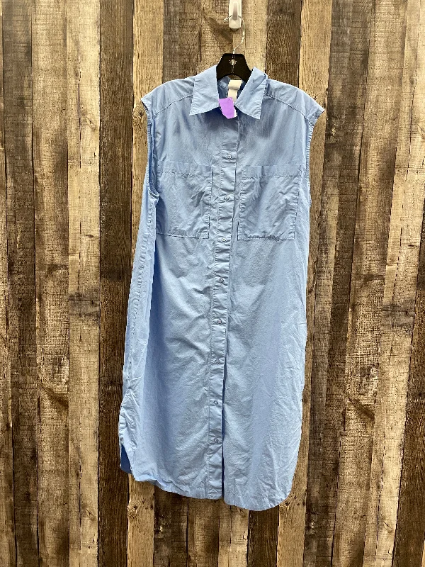 Blue Dress Casual Midi H&m, Size S Trendy Boho Midi Dress
