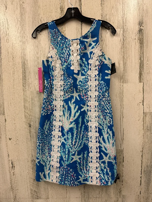 Blue Dress Casual Midi Lilly Pulitzer, Size 2 Comfortable Deep V Midi Dress