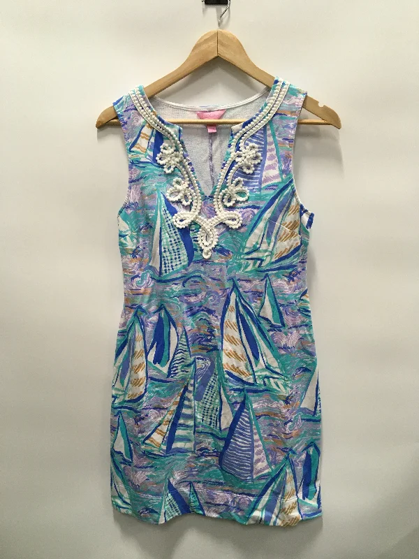 Blue Dress Casual Midi Lilly Pulitzer, Size S Cozy Wide Strap Midi Dress