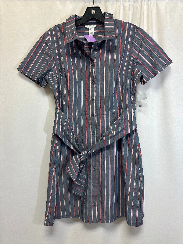 Blue Dress Casual Midi London Times, Size Petite   S Stylish Cold Shoulder Midi Dress