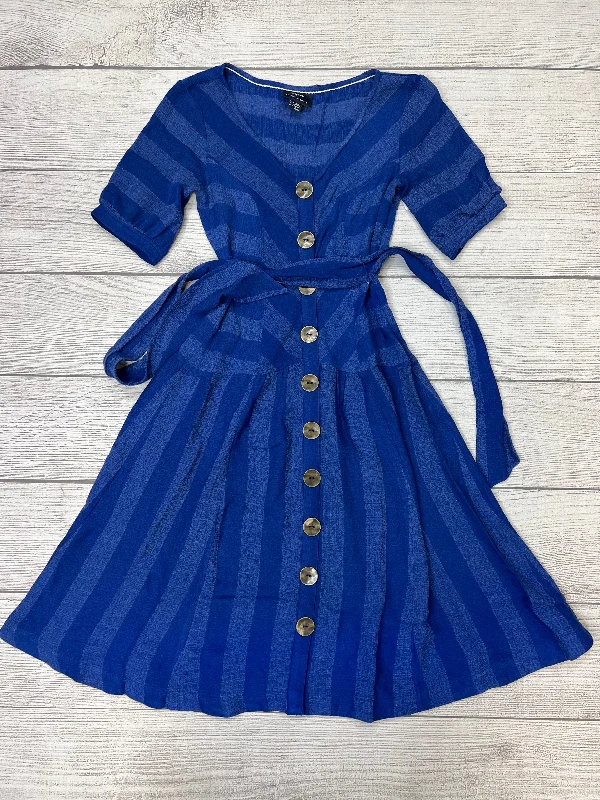 Blue Dress Casual Midi Maeve, Size Xs Fashionable Shift Midi Dress