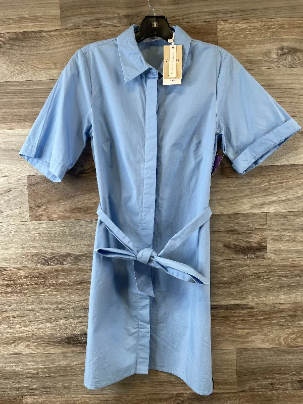 Blue Dress Casual Midi Mng, Size Xs Trendy Square Neck Midi Dress