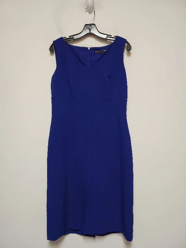Blue Dress Casual Midi Preston And New York, Size M Stylish Halter Neck Midi Dress