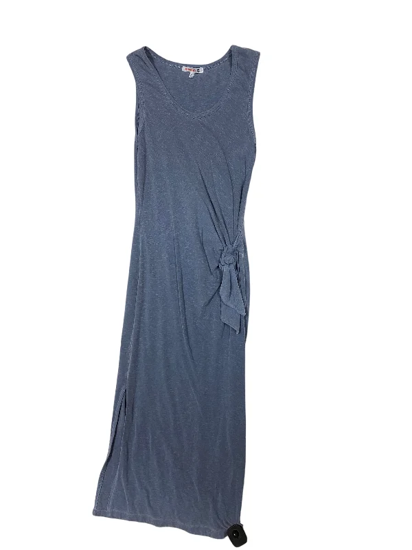 Blue Dress Casual Midi Sundry, Size Xs Stylish Button-Up Midi Dress
