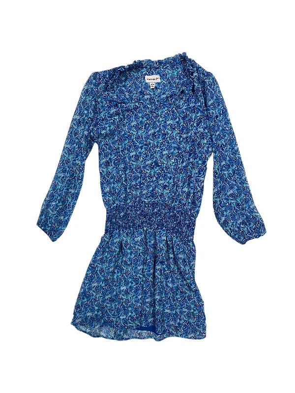 Blue Dress Party Midi Veronica M, Size S Fashionable Plaid Midi Dress