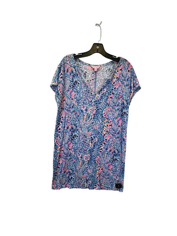 Blue & Pink Dress Casual Midi Lilly Pulitzer, Size M Fashionable High-Low Midi Dress Blue & Pink Dress Casual Midi Lilly Pulitzer, Size M Fashionable High-Low Midi Dress