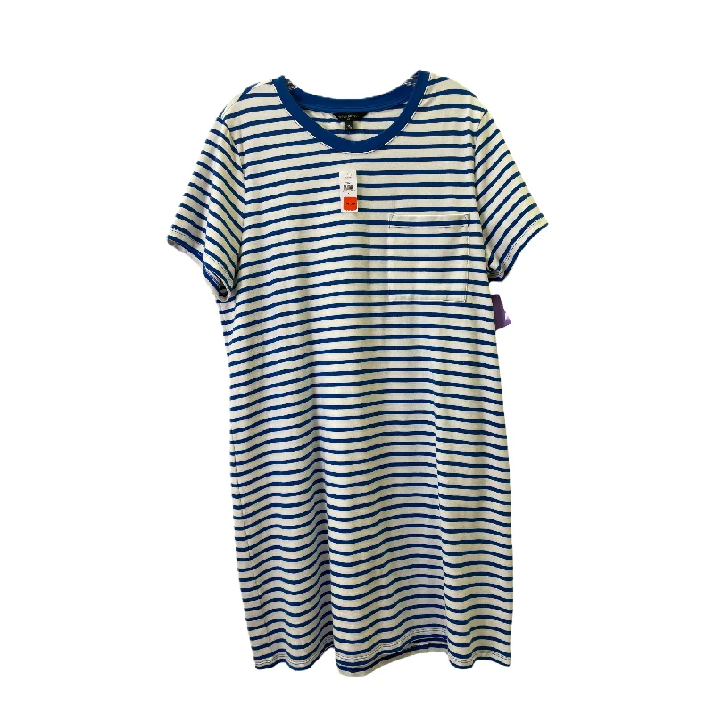 Blue & White Dress Casual Midi By Banana Republic, Size: Xl Fashionable Skater Midi Dress Blue & White Dress Casual Midi By Banana Republic, Size: Xl Fashionable Skater Midi Dress
