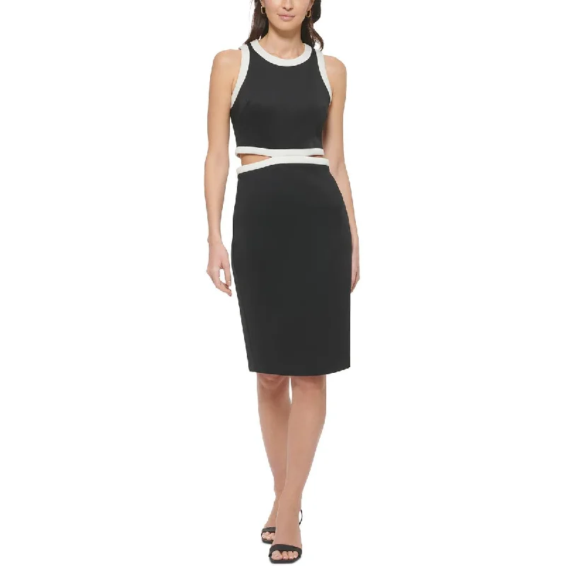Calvin Klein Womens Formal Midi Sheath Dress Comfortable Draped Midi Dress