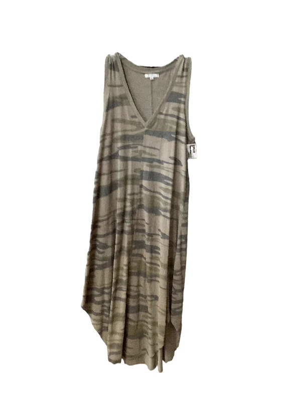 Camouflage Print Dress Casual Midi Z Supply, Size M Stylish Color Block Midi Dress