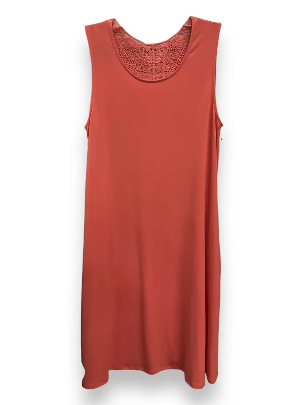 Coral Dress Casual Midi Ab Studio, Size S Stylish Satin Midi Dress