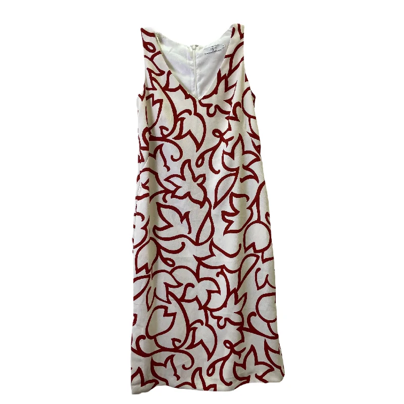 Cream Dress Casual Midi By jasper conran Size: M Comfortable Deep V Midi Dress
