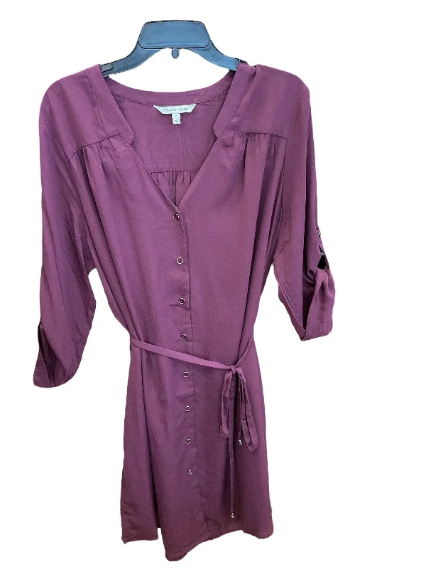 Dress Casual Midi By 41 Hawthorn In Burgundy, Size: 1x Stylish Silk Midi Dress