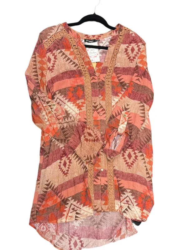 Dress Casual Midi By Blu Pepper In Geometric Pattern, Size: 12 Trendy Smocked Waist Midi Dress Dress Casual Midi By Blu Pepper In Geometric Pattern, Size: 12 Trendy Smocked Waist Midi Dress