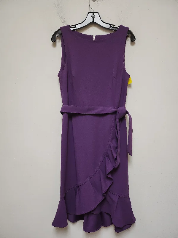 Dress Casual Midi By Calvin Klein In Purple, Size: M Fashionable Skater Midi Dress