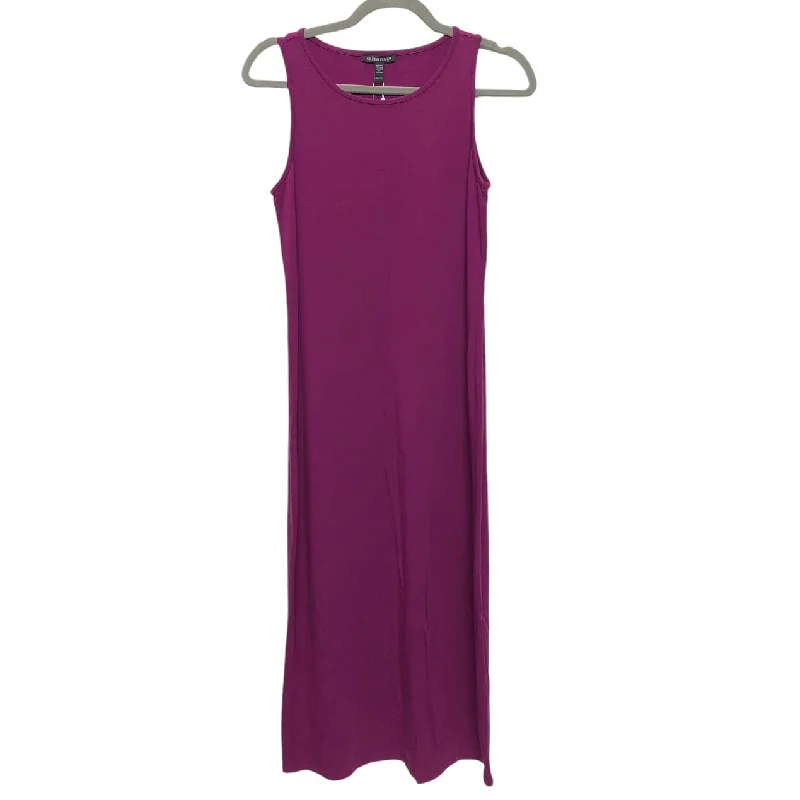 Dress Casual Midi By Eileen Fisher In Purple, Size: Xxs Comfortable Short Sleeve Midi Dress Dress Casual Midi By Eileen Fisher In Purple, Size: Xxs Comfortable Short Sleeve Midi Dress